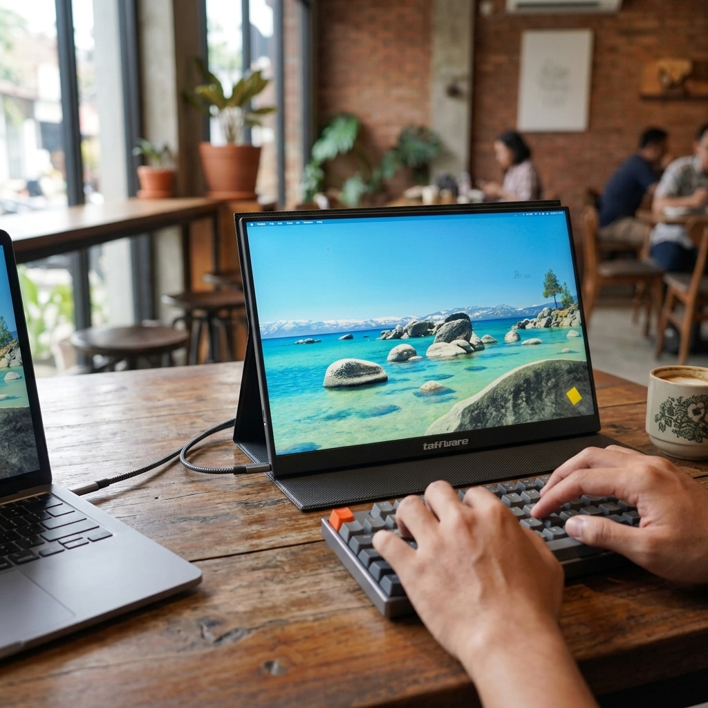 Gambar produk Taffware Portable Gaming Monitor 16 Inch IPS QHD 144Hz HDR USB Type C - 4