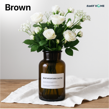 Gambar produk TaffHOME Vas Bunga Botol Kaca Aesthetic Bottle Vase Flower Pot 500ml - EN549