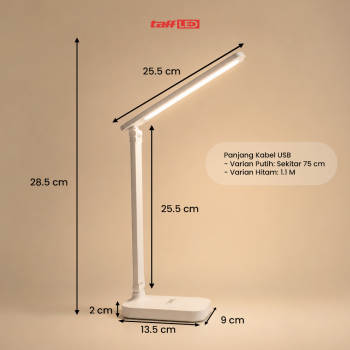 Gambar produk TaffLED Lampu Meja Belajar LED Eye Protection USB Model 8W 3 Color - T302 - 7