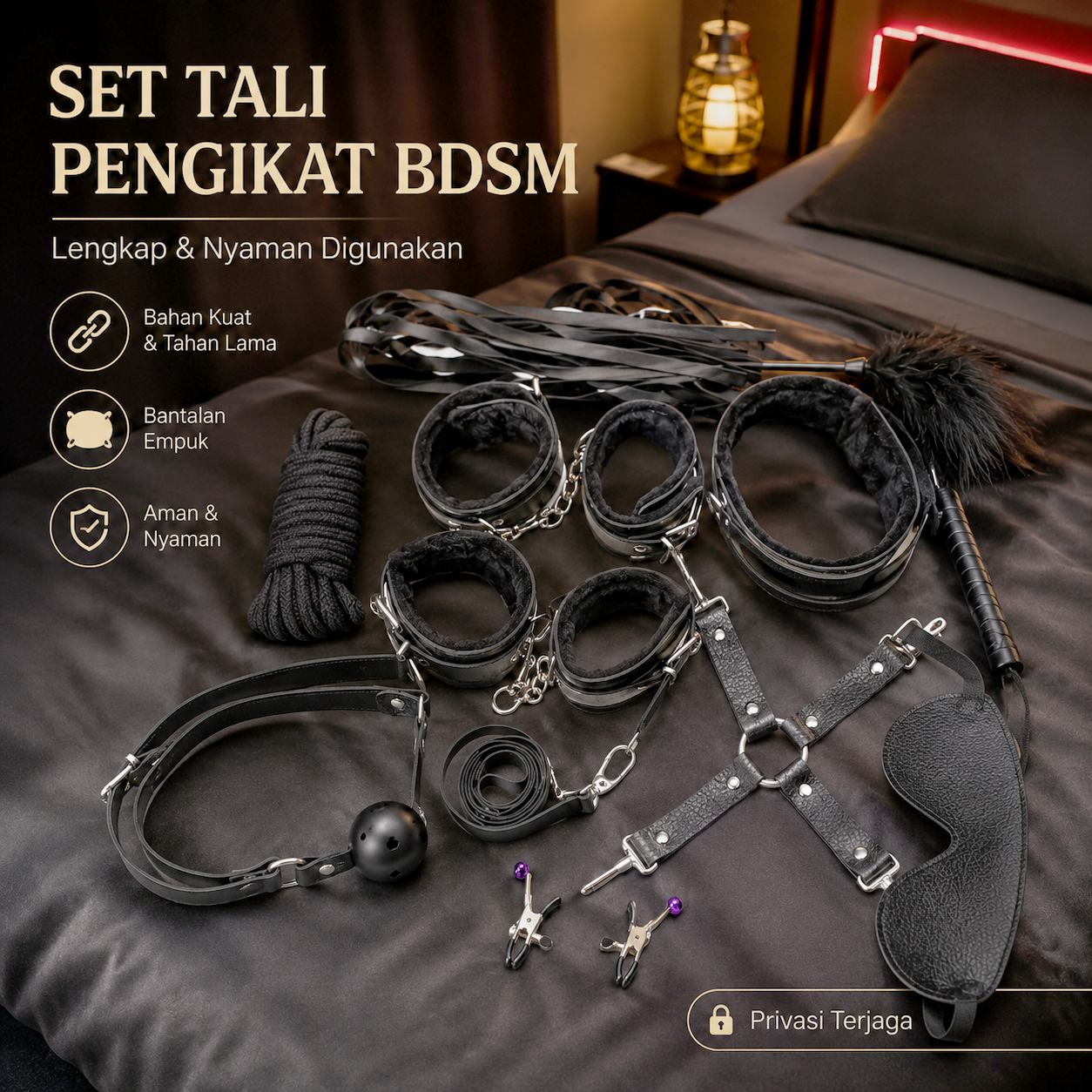 iSHINE Set Tali Pengikat Kaki Tangan BDSM Bondage Sets Rope - BD15 Gambar produk iSHINE Set Tali Pengikat Kaki Tangan BDSM Bondage Sets Rope - BD15 - Utama