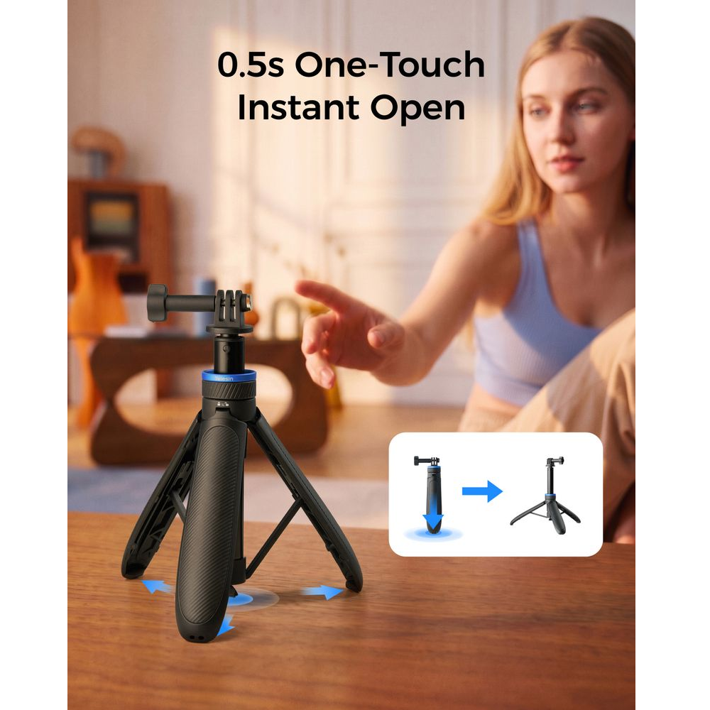 Gambar produk TELESIN Tripod Mini Kamera Aksi Tongsis Monopod Three Prong 65cm - S1-TSS-08 - 1