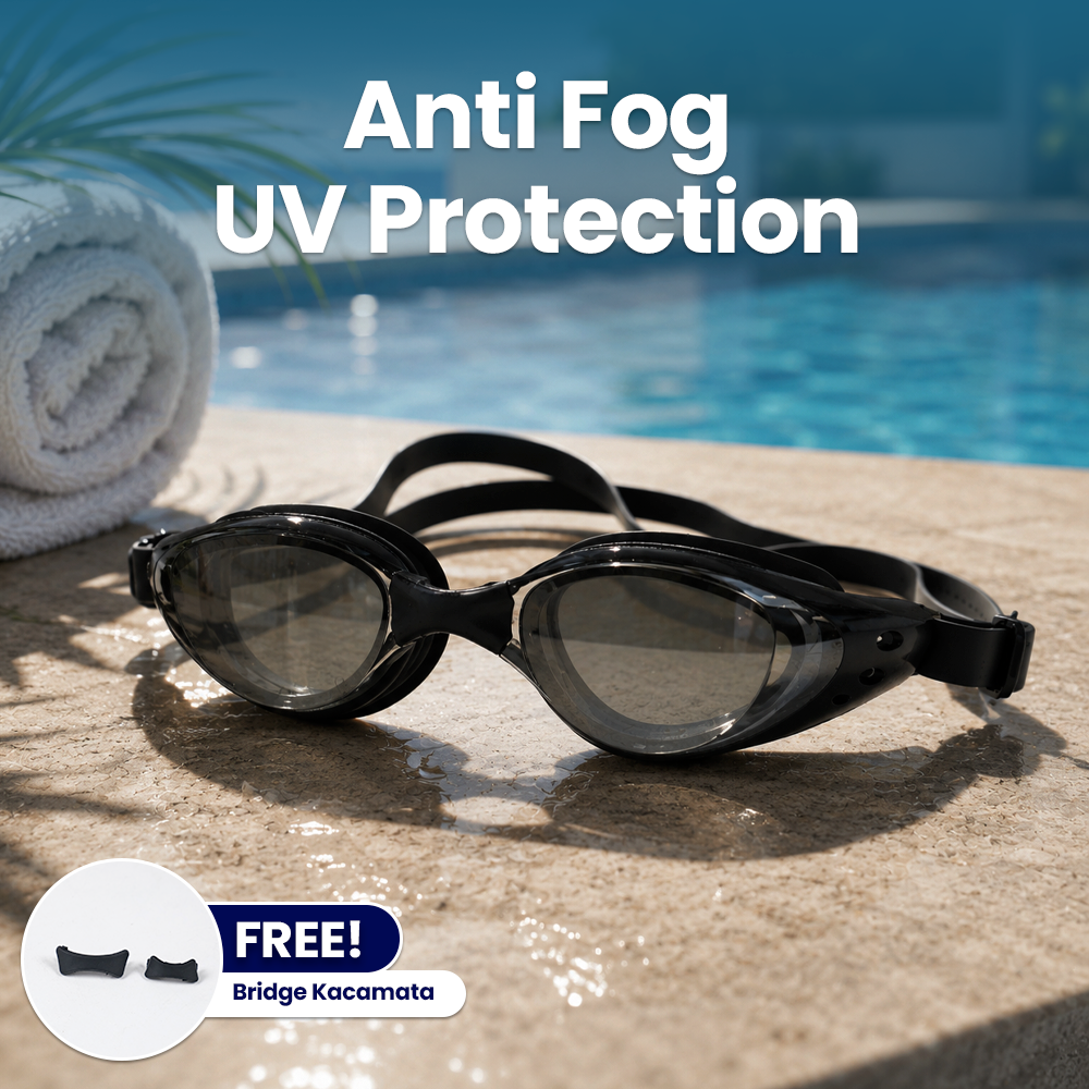 Gambar produk RUIHE Kacamata Renang Mirrored Anti Fog UV Protection Silikon - RH6100 - Utama