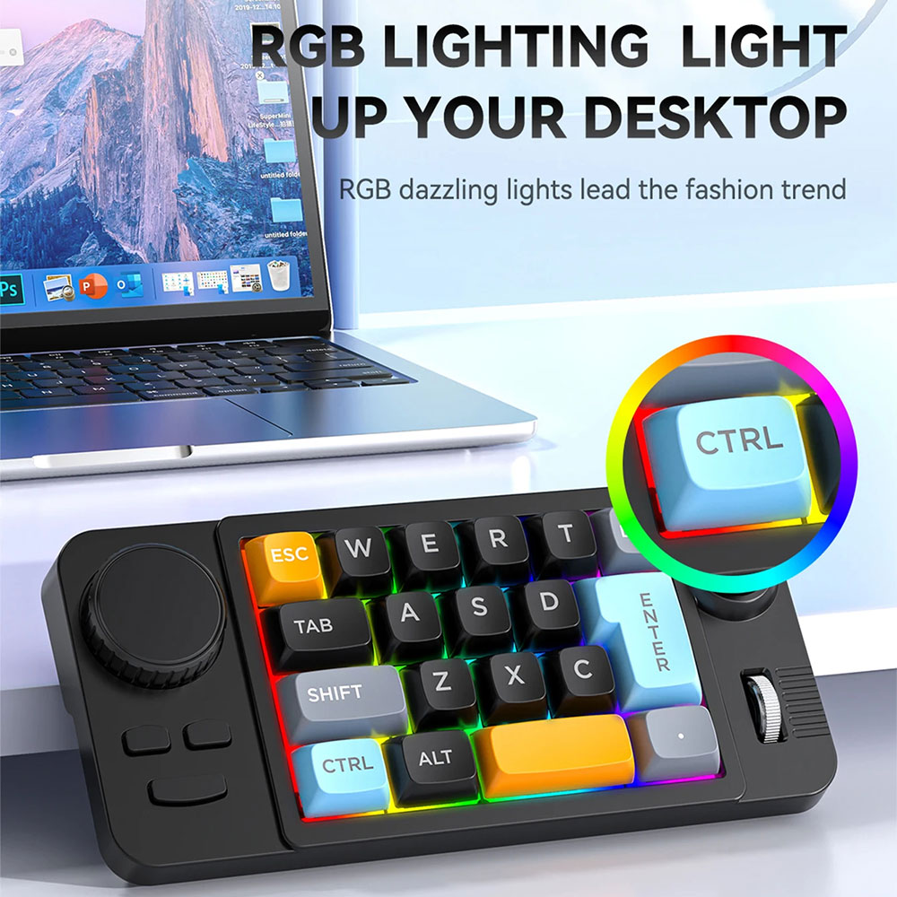 Gambar produk JO Macro Keyboard Macropad Program RGB 19 Key Wired Type C Mechanical - K811 - 1