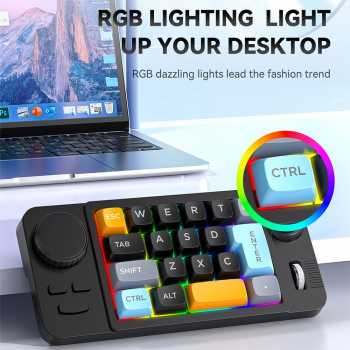 Gambar produk JO Macro Keyboard Macropad Program RGB 19 Key Wired Type C Mechanical - K811 - 1
