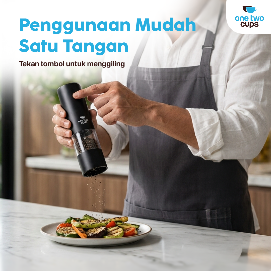 One Two Cups Alat Penggiling Biji Lada Elektrik Grinder 300mAh 70ml - EG-A Gambar produk One Two Cups Alat Penggiling Biji Lada Elektrik Grinder 300mAh 70ml - EG-A - 4