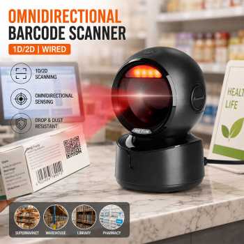 Gambar produk KEF Barcode Scanner Desktop Omnidirectional Sensing Wireless 1D 2D - A6