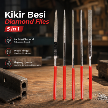 Gambar produk JKMI Kikir Besi Pahat Diamond Needle Files Carving 5 in 1 - JM-FL1-1