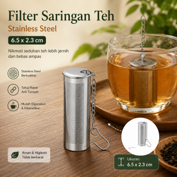 One Two Cups Saringan Teh Bumbu Rempah Stainless Steel Reusable Filter - TK304