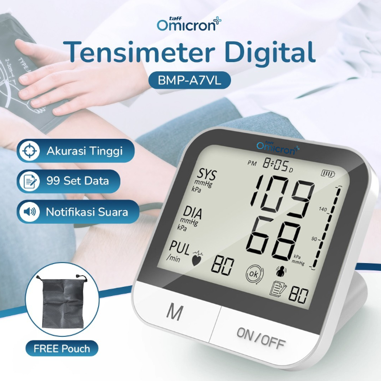 Gambar produk TaffOmicron Tensimeter Digital Pengukur Tekanan Darah English Voice - BMP-A7VL - Utama
