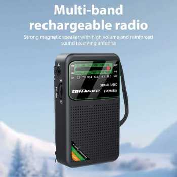 Taffware Radio Receiver FM AM SW Antenna Rechargeable Battery - TG-77