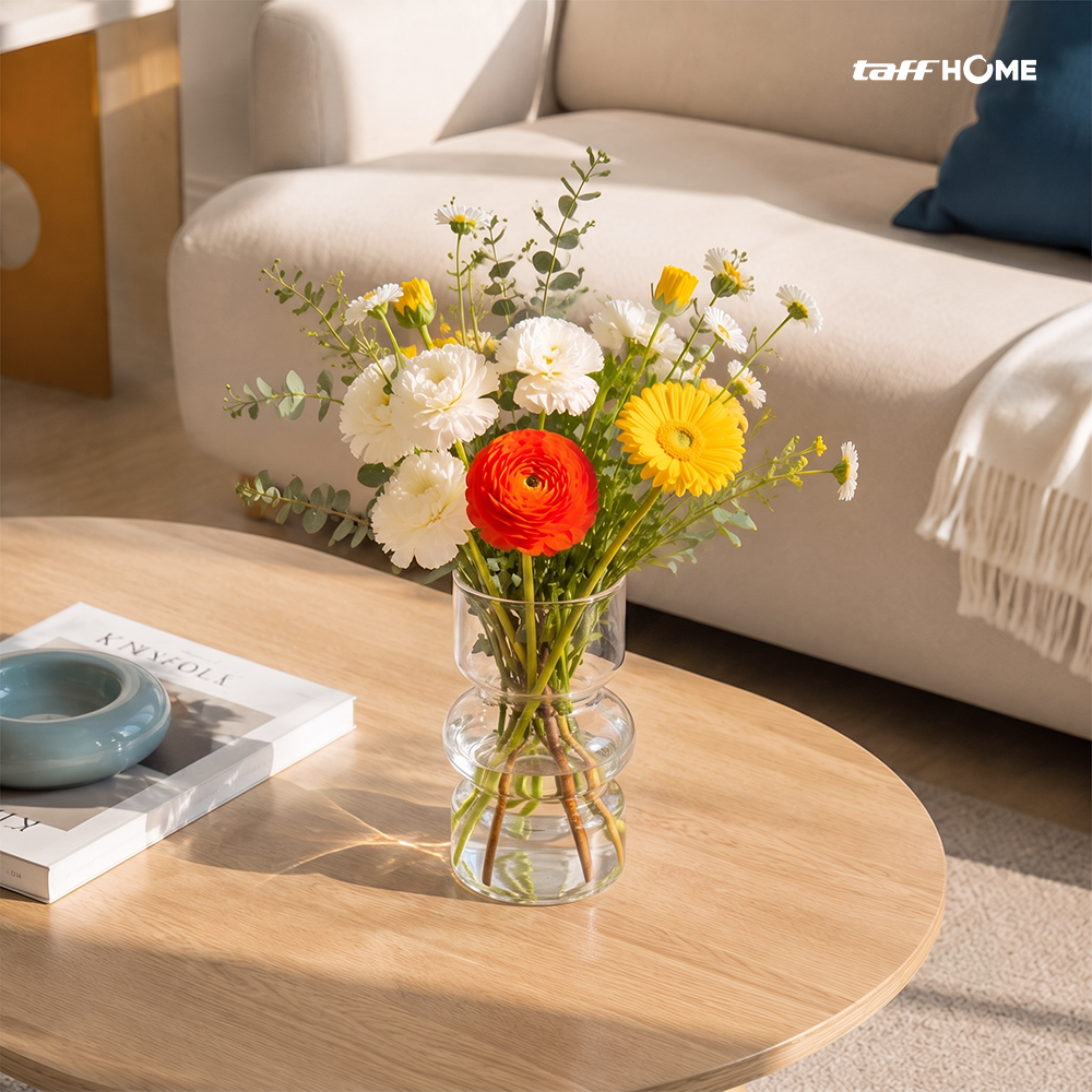 TaffHOME Vas Bunga Kaca Nordic Bottle Vase Flower Pot Home Decor 18cm - AM-18 Gambar produk TaffHOME Vas Bunga Kaca Nordic Bottle Vase Flower Pot Home Decor 18cm - AM-18 - 2