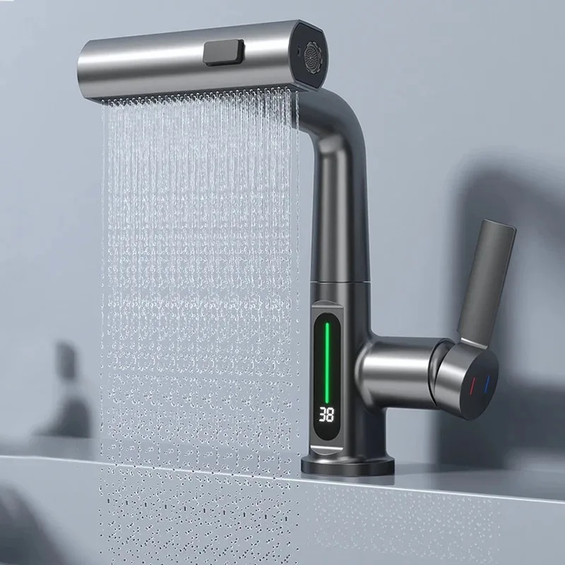 BATHE PROJECT Keran Air Wastafel Mixer Panas Dingin Pull Out Faucet - K040 Gambar produk BATHE PROJECT Keran Air Wastafel Mixer Panas Dingin Pull Out Faucet - K040 - 5