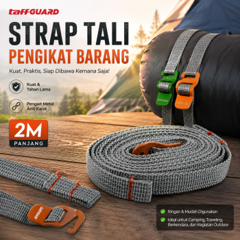 TaffGUARD Strap Tali Pengikat Barang Camping Rope Steel Quick Hook 2M - BC098K