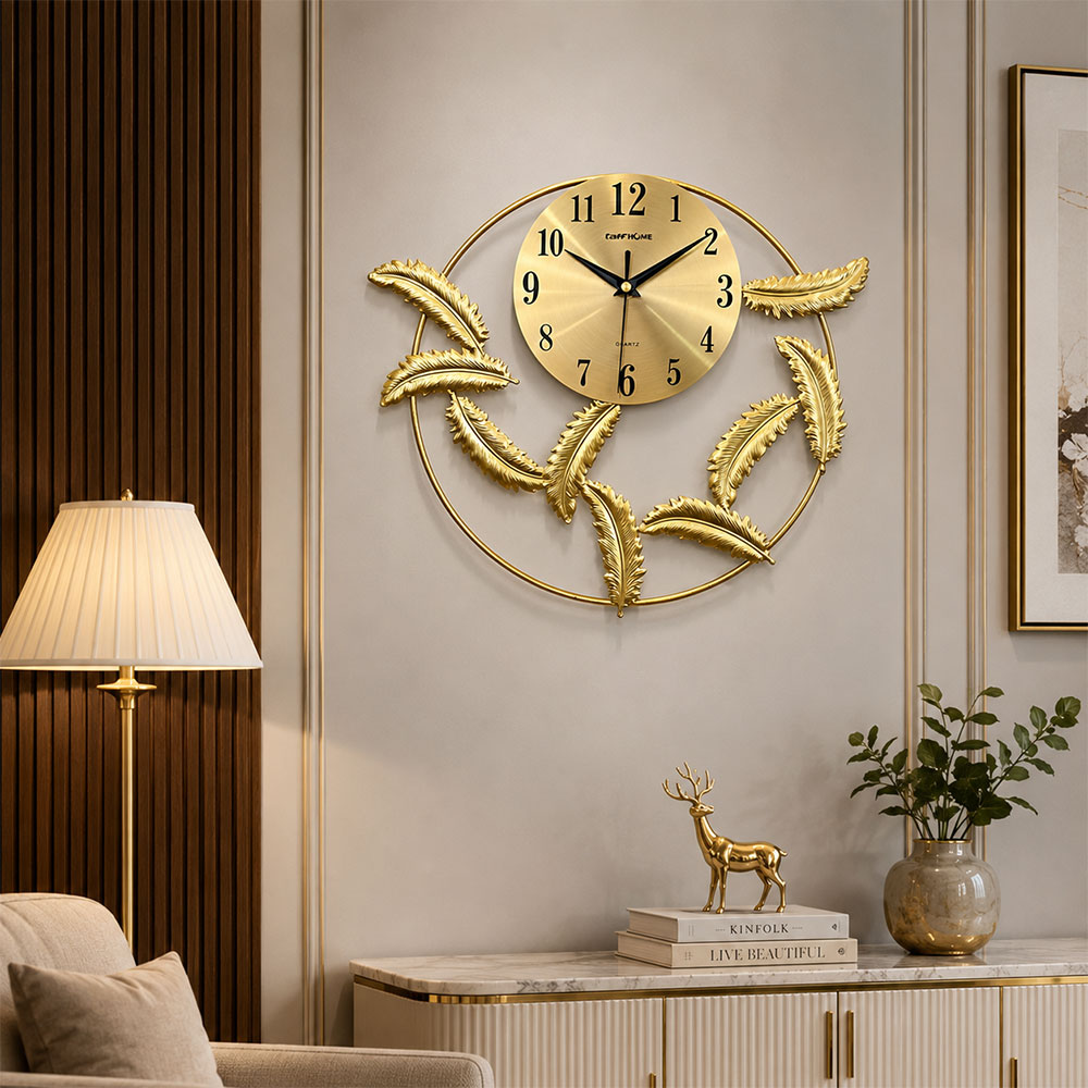 TaffHOME Jam Dinding Quartz Luxury Feather European Style 31cm - 25054 Gambar produk TaffHOME Jam Dinding Quartz Luxury Feather European Style 31cm - 25054 - 1