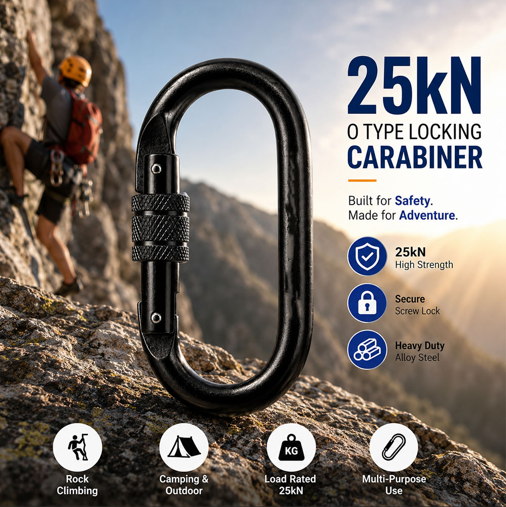 BYANG Karabiner Gantungan Carabiner Panjat Tebing O Type Oval 25kN - Y30 Gambar produk BYANG Karabiner Gantungan Carabiner Panjat Tebing O Type Oval 25kN - Y30 - Utama