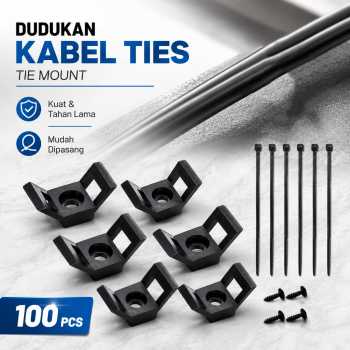 ZYCN Dudukan Kabel Ties Tie Mount Cord Organizer Saddle Shape 100 PCS - HC4-M5