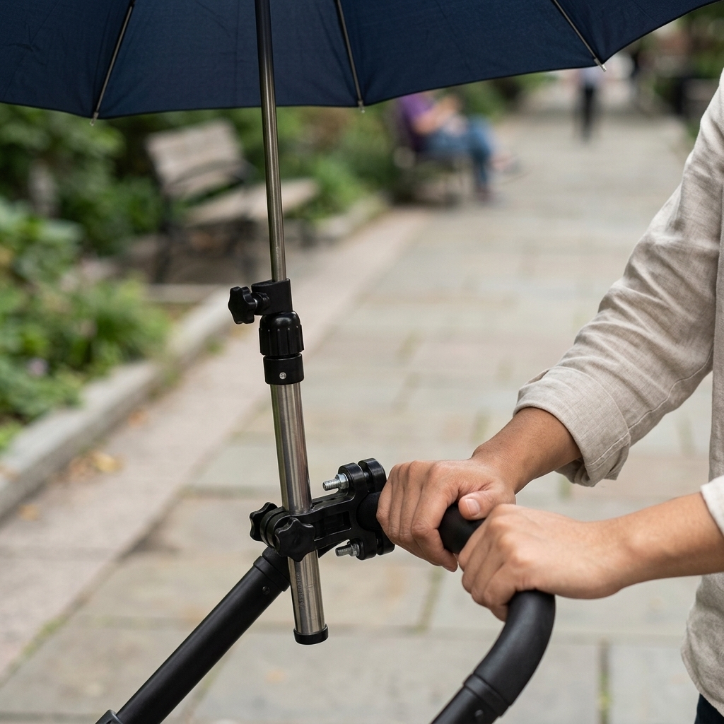 Alloet Holder Penjepit Payung Multifungsi Sepeda Stroller Kereta Bayi - HTC19 Gambar produk Alloet Holder Penjepit Payung Multifungsi Sepeda Stroller Kereta Bayi - HTC19 - 3