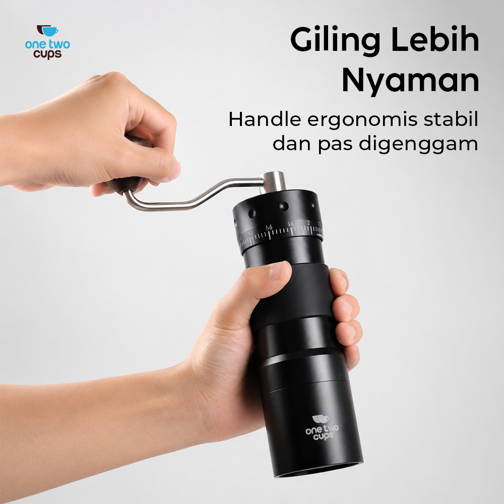 Gambar produk One Two Cups Alat Penggiling Kopi Manual Grinder Stainless Core 72Gear - R50 - 3