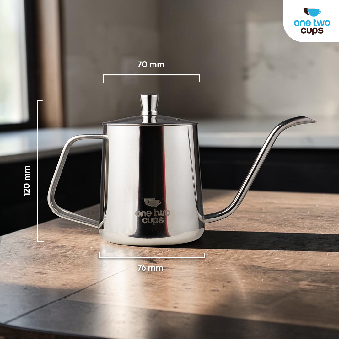 One Two Cups Teko Kopi Leher Angsa Gooseneck Pour Over Kettle 350ml - HS-10 Gambar produk One Two Cups Teko Kopi Leher Angsa Gooseneck Pour Over Kettle 350ml - HS-10 - 7