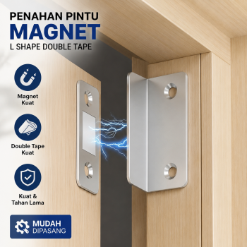 Caylex Penahan Pintu Lemari Magnet L Shape Double Tape Door Stopper - XL-X20