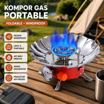 RLAND Kompor Gas Portable Mini Lipat Ultralight 1 Burner Camping Stove - ST522