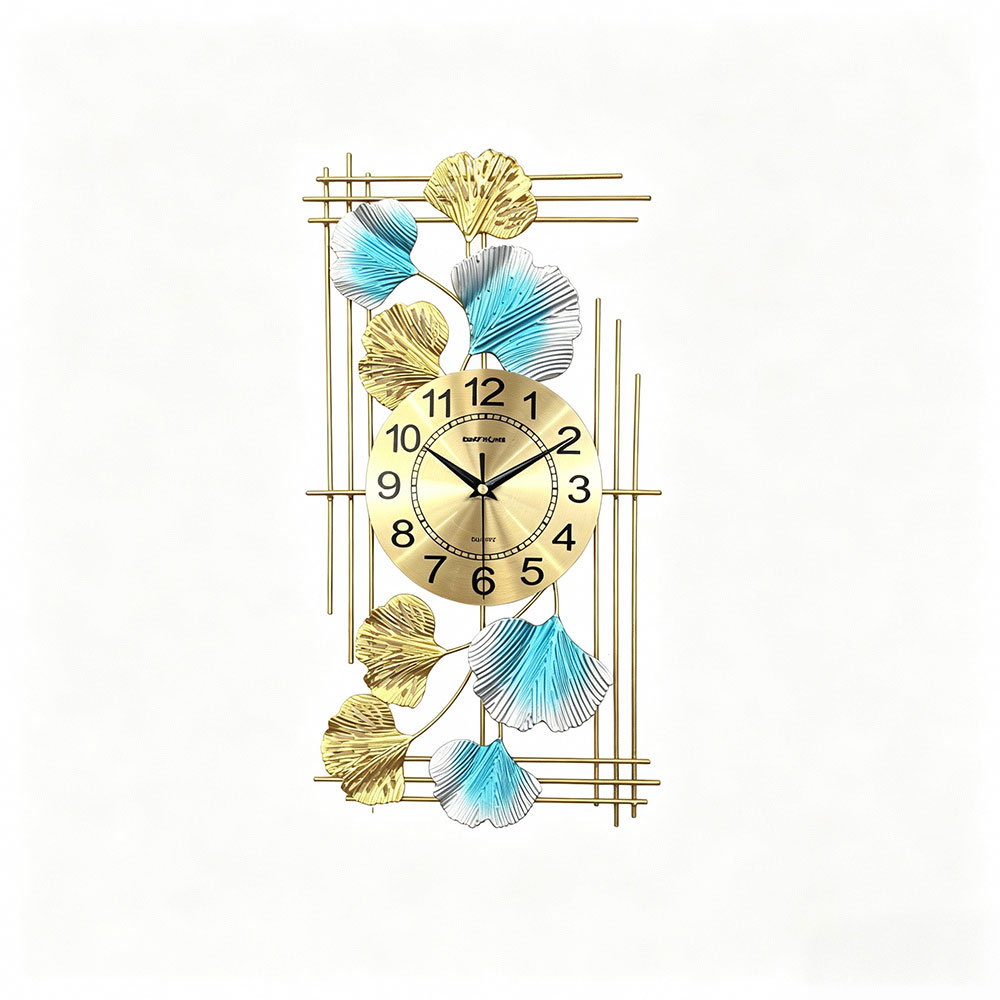 TaffHOME Jam Dinding Aesthetic Ginkgo Iron Quartz Movement 45.5cm - 7231X Gambar produk TaffHOME Jam Dinding Aesthetic Ginkgo Iron Quartz Movement 45.5cm - 7231X - 4