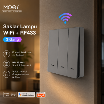 MOES Saklar Lampu Wireless WiFi Remote Tuya Alexa Voice Control - B1