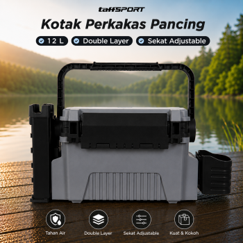 TaffSPORT Kotak Perkakas Pancing Fishing Tackle Box with Rod Holder - JF-30