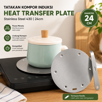 Gambar produk JZ Tatakan Kompor Induksi Heat Transfer Plate Stainless Steel 430 24cm - J-24