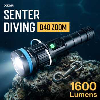 XTAR Senter Selam Diving Luminus Adjustable Beam Angle 1600 Lumens - D40