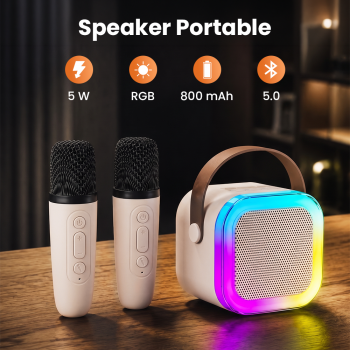 MEODY Speaker Bluetooth Karaoke Portable with 2 Microphone 5W 800mAh - K12