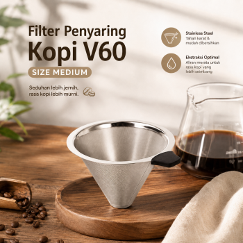 One Two Cups Filter Penyaring Kopi V60 Pour Over Reusable Cone Coffee - FS-40