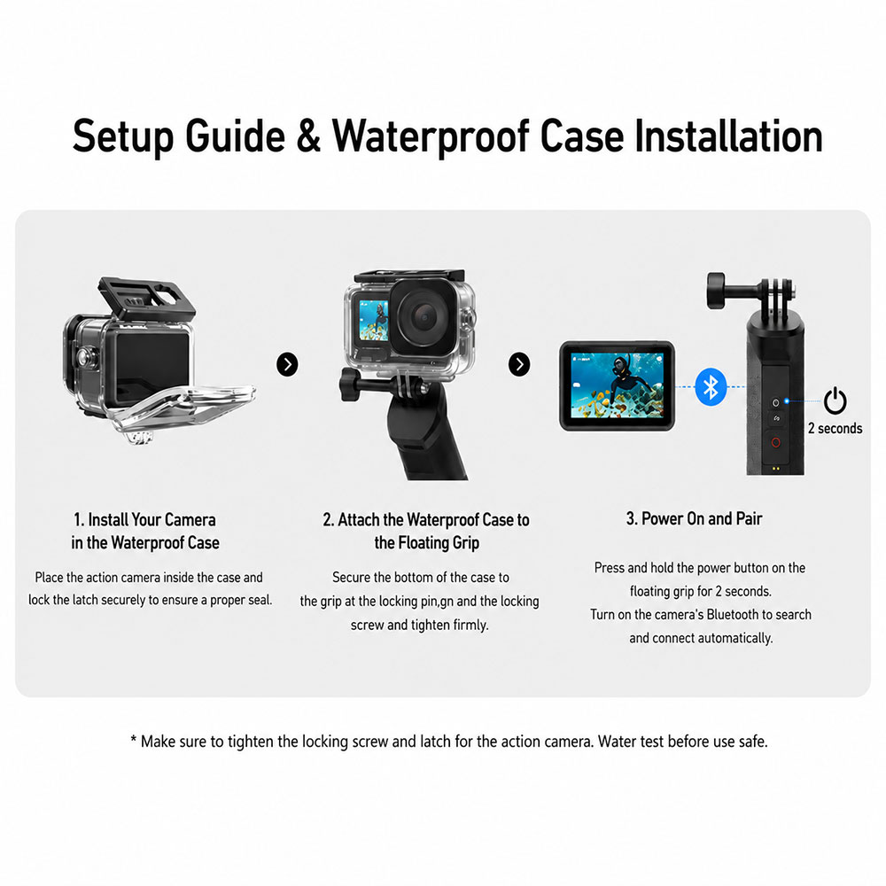 TELESIN Floating Bluetooth Selfie Stick Monopod DJI Osmo 6/5 Pro/4 360 - S4-FHG-01-TDJ Gambar produk TELESIN Floating Bluetooth Selfie Stick Monopod DJI Osmo 6/5 Pro/4 360 - S4-FHG-01-TDJ - 5
