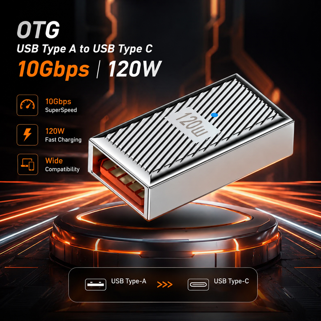 Gambar produk Rebre OTG USB Female to Type C Female Adapter Converter 10Gbps 120W - RB17 - Utama