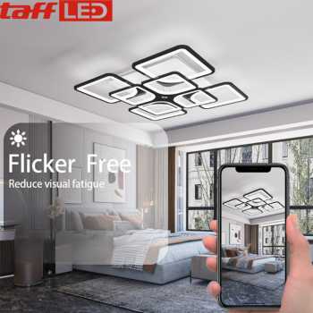 TaffLED Lampu Plafon LED Chandelier Remote App 3 Color 8 Head 80W - IR-44