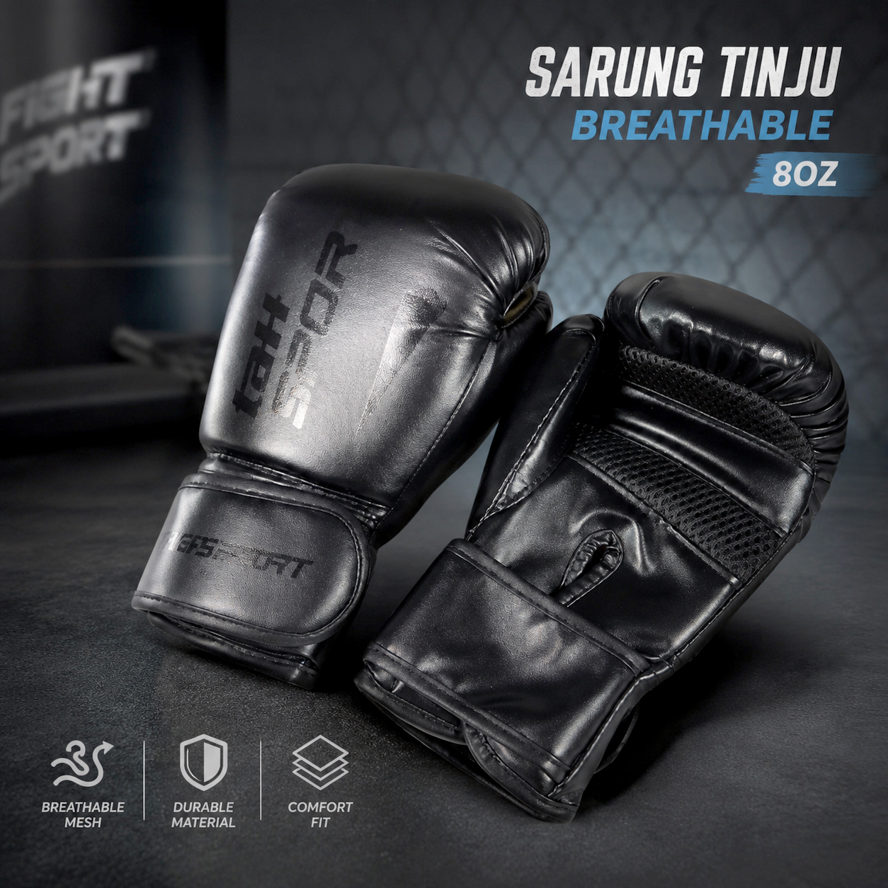 TaffSPORT Sarung Tangan Tinju Muay Thai Boxing MMA Breathable 8oz - GP01 Gambar produk TaffSPORT Sarung Tangan Tinju Muay Thai Boxing MMA Breathable 8oz - GP01 - Utama