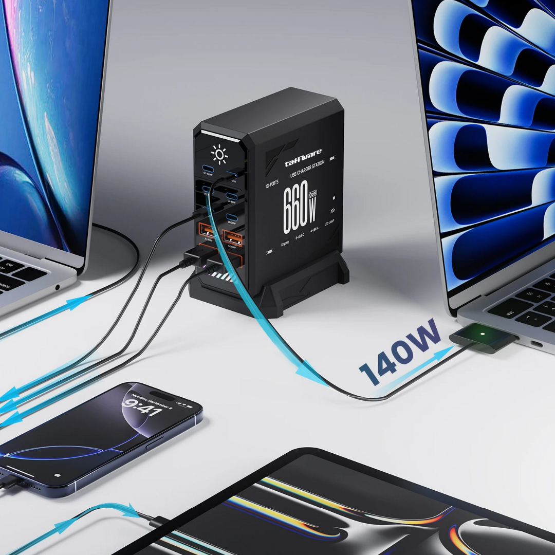 Gambar produk Taffware Charger Station Fast Charge Touch USB Type C GaN 10Port 660W - HW18 - 3