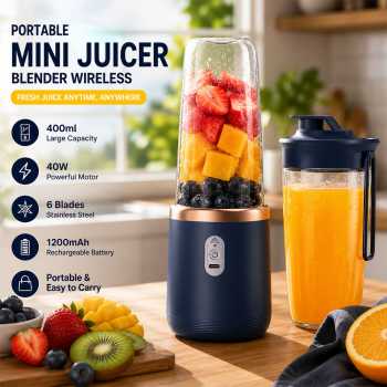 KAL Blender Portable Mini Juicer Buah 6 Pisau 40W 1200mAh 400ml - YE-07