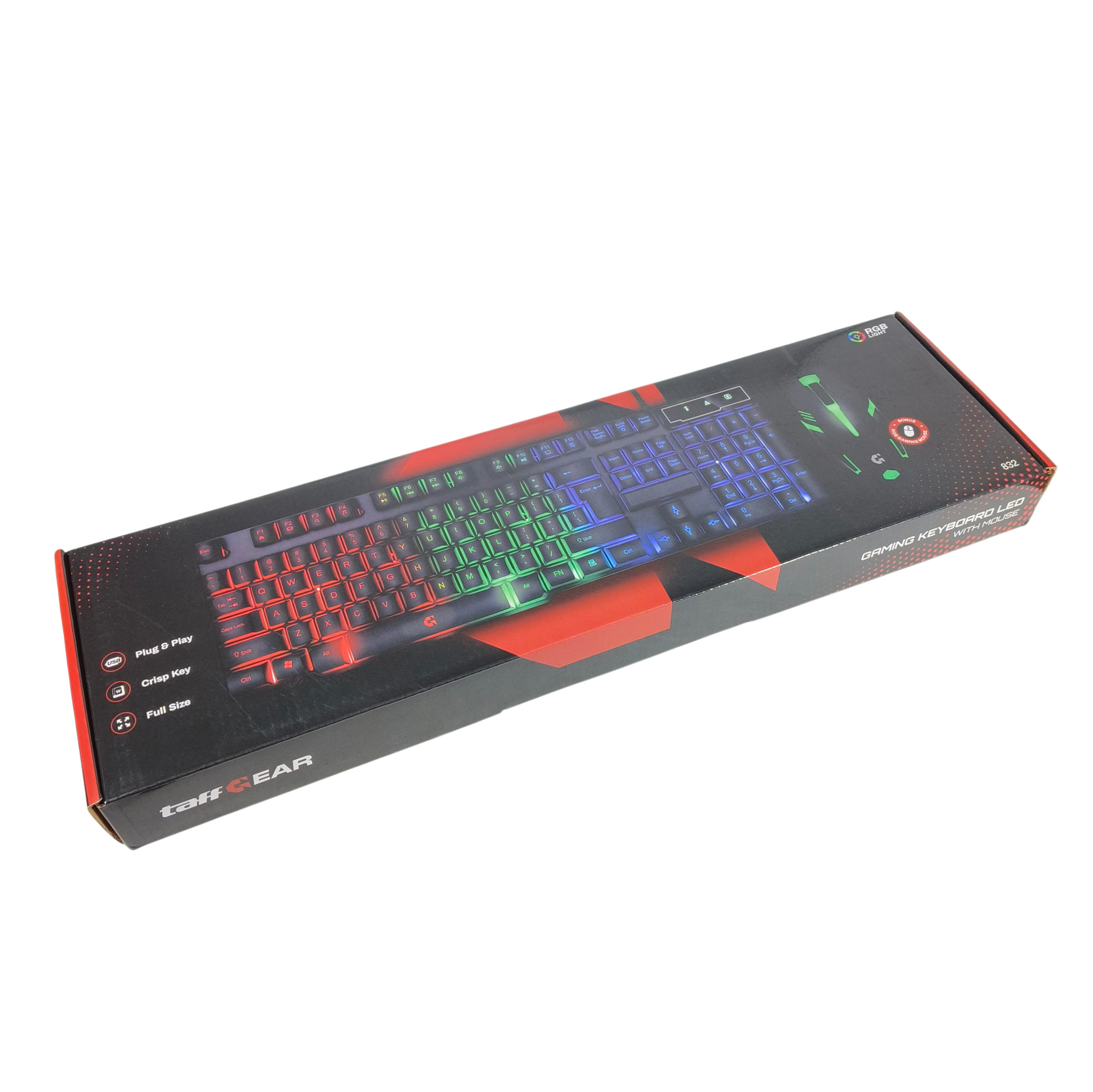 TaffGEAR Gaming Keyboard LED with Mouse - 832 Gambar produk TaffGEAR Gaming Keyboard LED with Mouse - 832 - Kemasan