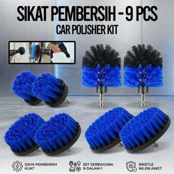 Gambar produk UNTIOR Kepala Sikat Pembersih Poles Mobil Brush Car Polisher Kit 9 PCS - DB009