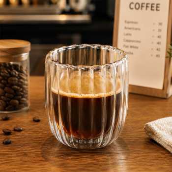 One Two Cups Gelas Kaca Aesthetic Kopi Double Wall Glass 250 ml - KT015