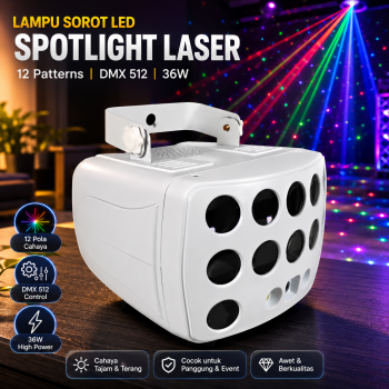 ALiEN Lampu Sorot LED Spotlight Laser 12 Patterns DMX 512 36W - AL90
