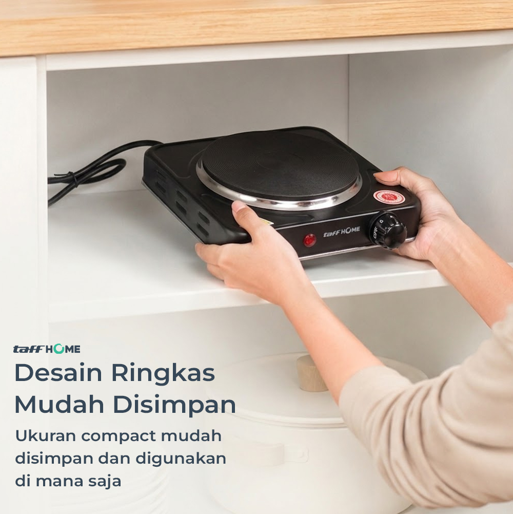 Gambar produk TaffHOME Kompor Listrik 1 Tungku Single Burner Warming Hot Plate 1000W - H1-1000-15 - 4