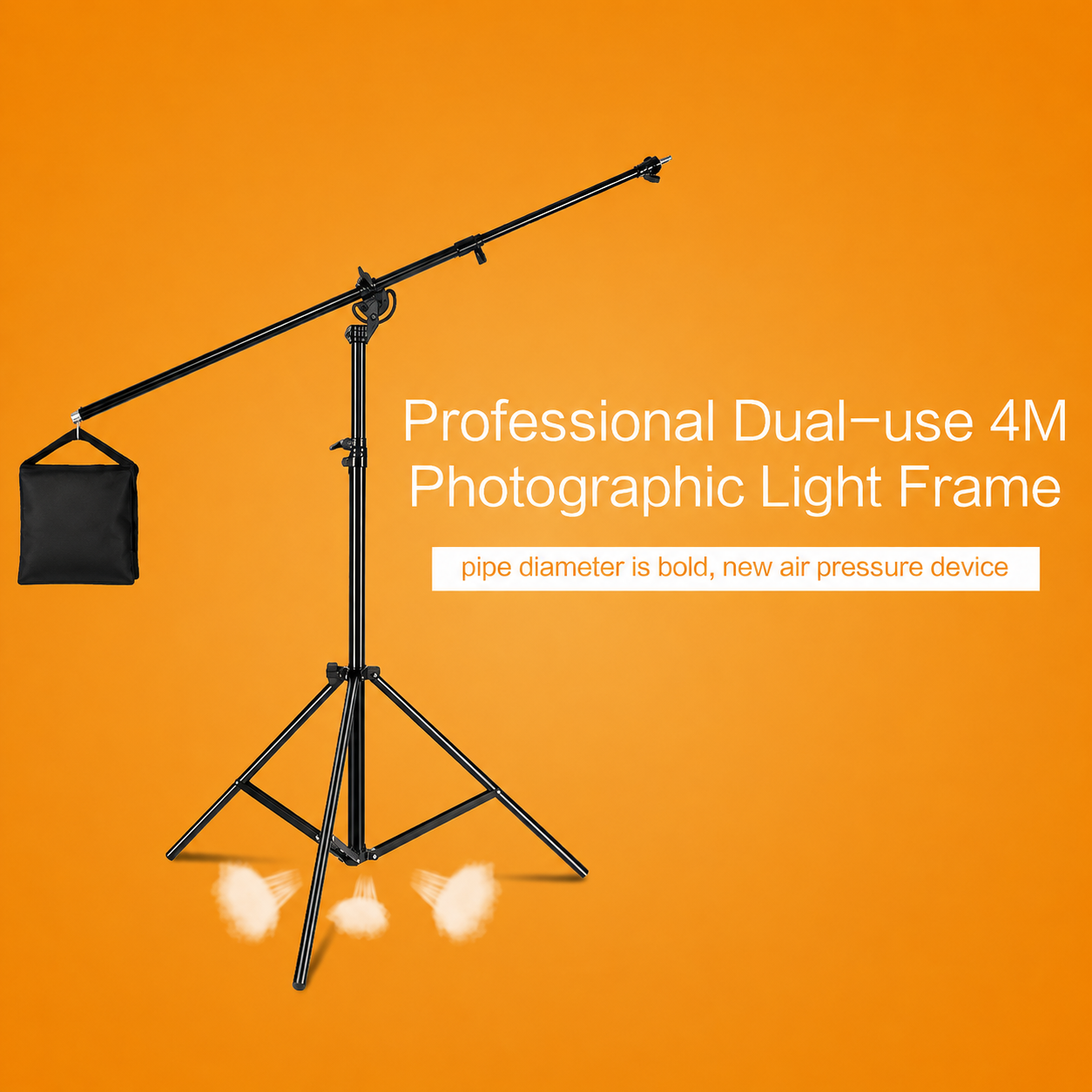 TaffSTUDIO Tripod Light Stand Studio Photography 4M with Boom Arm - 400F Gambar produk TaffSTUDIO Tripod Light Stand Studio Photography 4M with Boom Arm - 400F - 1