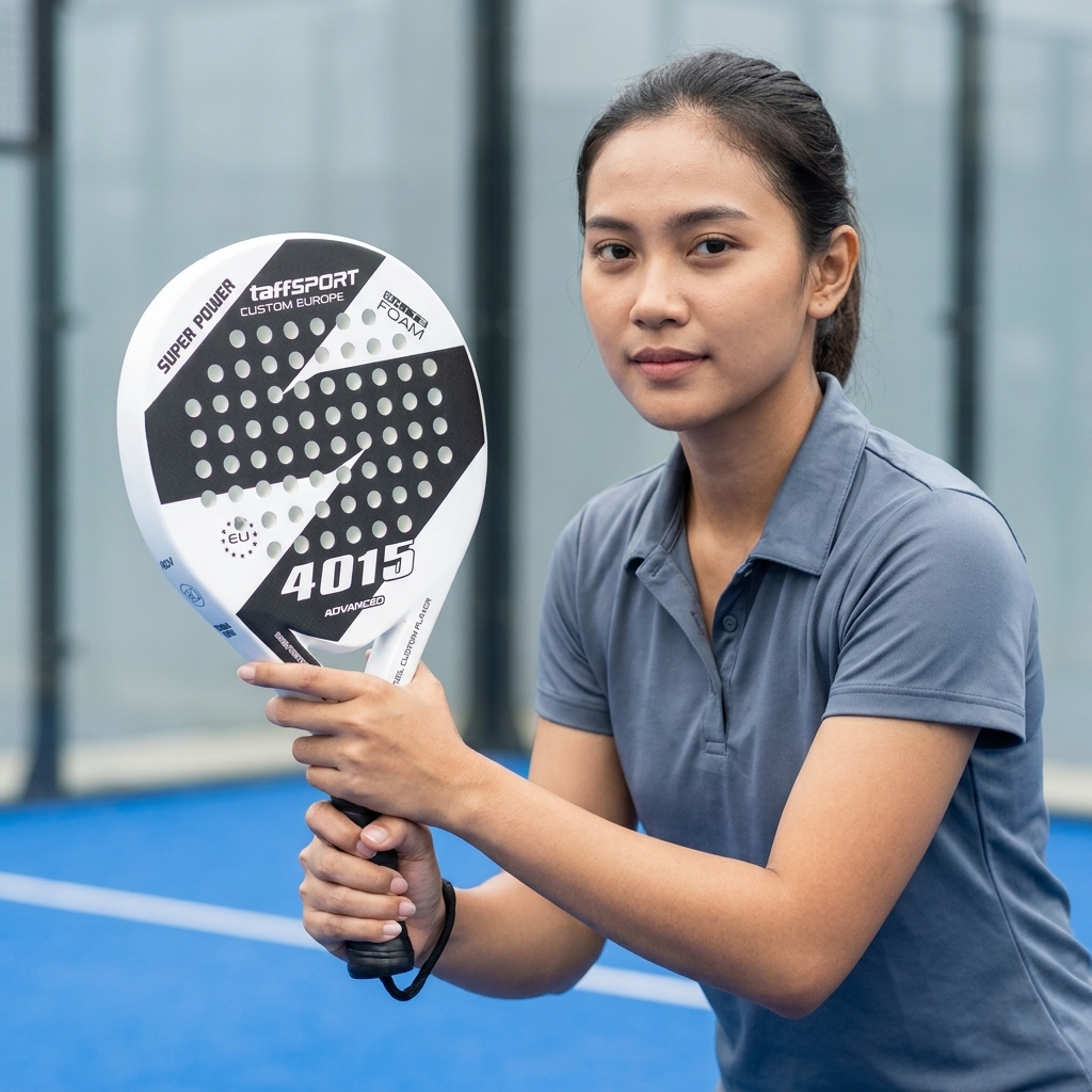 Gambar produk TaffSPORT Raket Padel Round Carbon Glass Fiber 3.8cm Thickness 360g - 4015 - 5