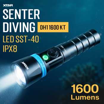 XTAR Senter Selam Diving Luminus SST-40 High Beam IPX8 1600 Lumens - DH1 1600 KT