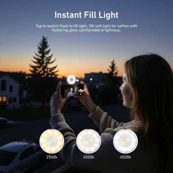 Gambar produk TELESIN Lampu Fill Light 2in1 Magnetic Flashlight 3 Color 500mAh - P5-BGD-17SR - 2