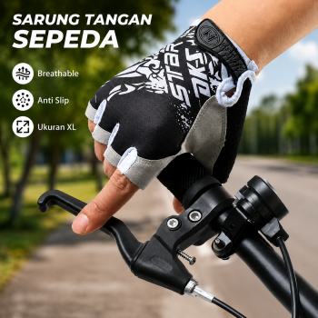 OZARE Sarung Tangan Sepeda Half Finger Gloves Breathable Adjustable - TS-10