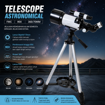 Eyebre Teropong Bintang Astronomical Telescope FMC 90X 360/70mm - F36070