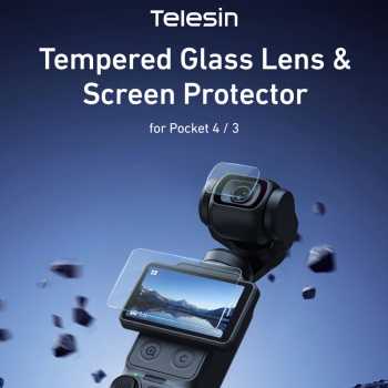 TELESIN Tempered Glass Protective Film Kit DJI Osmo Pocket 3/4 - S6-FLM-38-TDJ